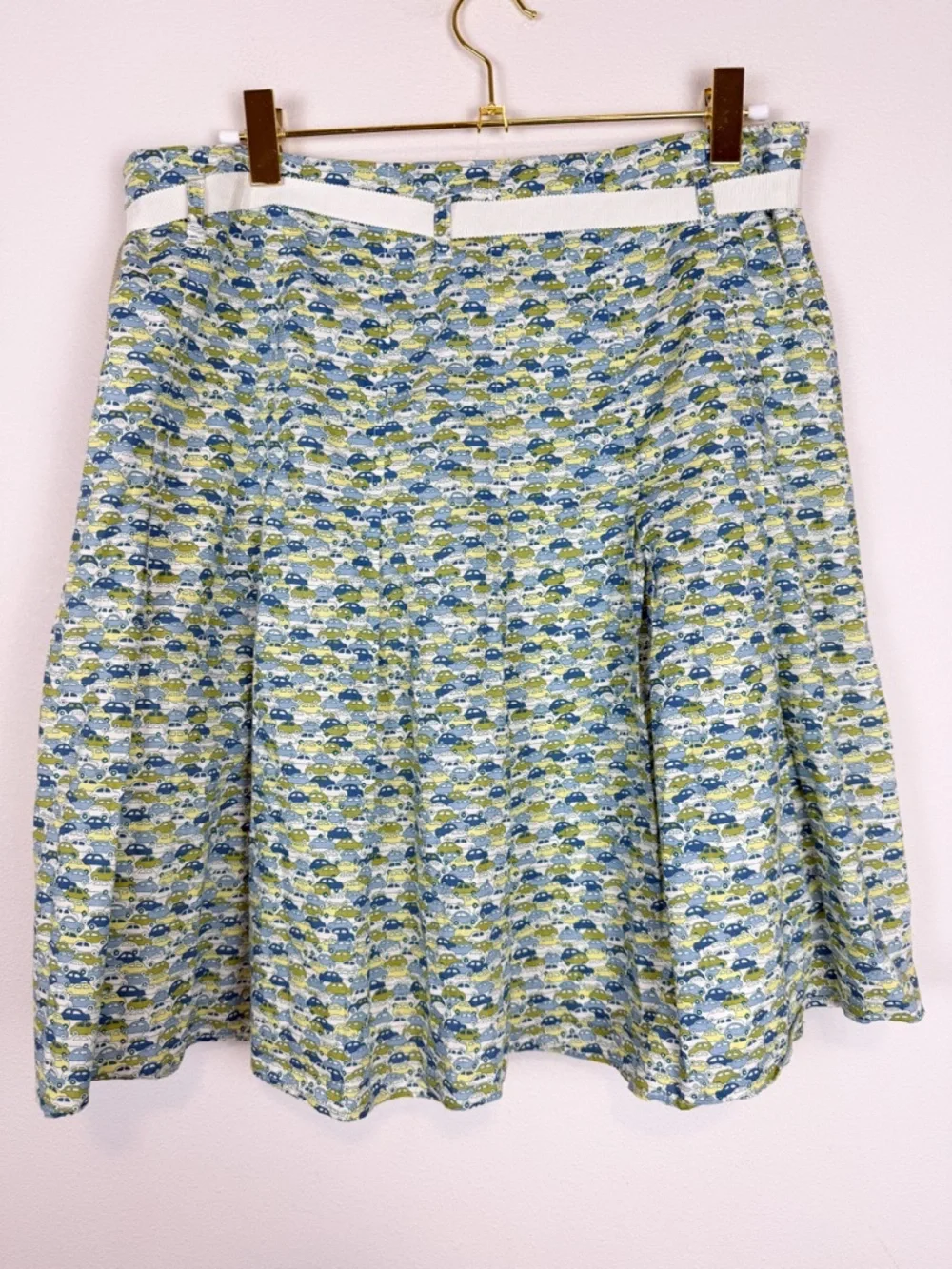 Vintage J. Crew Green Pleated Car Taxi Cab Skirt Size 8